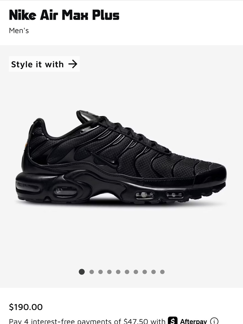 Nike Air Max Plus Men's Sneaker in Black